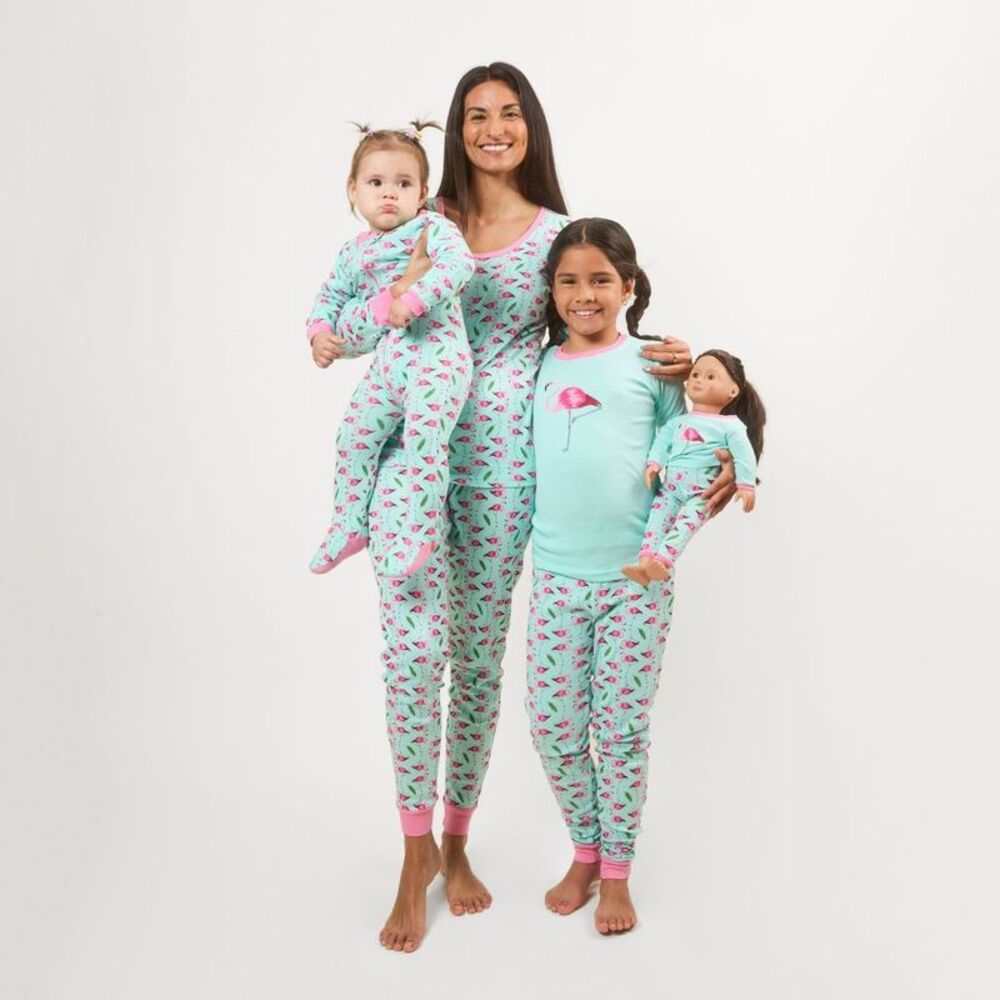 Leveret Footed Cotton Pajama Flamingo 12-18